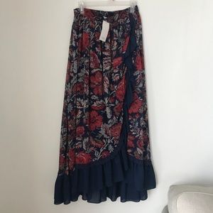 TOBI Printed High Low Midi Skirt